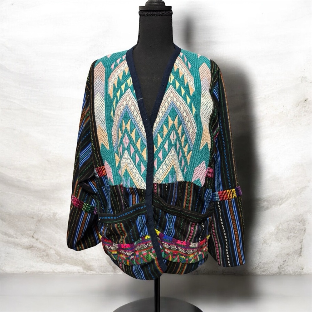 Guatemalan textile kimono-style jacket